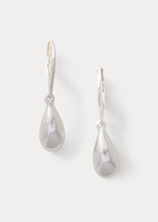 Pendientes Ralph Lauren Mujer Plateados - Brass Teardrop - DEFSV8354